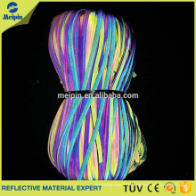High Visibility Rainbow Elastic Reflective Piping Ribbon for Clothing and Bags